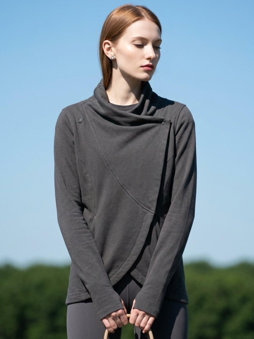 lululemon athletica Asymmetrical Cowl Neck Sweater - Gray